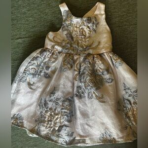 PINK Victoria's Secret Gold and Gray Floral Kids Dress